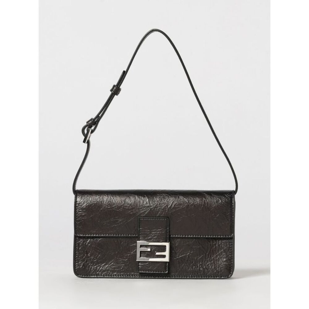 Fendi Women Fendi Tuve Crinkled Calfskin Leather Mini Bag With Ff Monogram